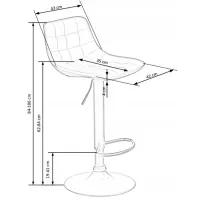 Scaun de bar Halmar H95 Catifea/ Oțel/ Black photo 3