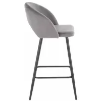 Scaun de bar Halmar H-96 Velur/ Metal/ Placaj/ Gray photo 3