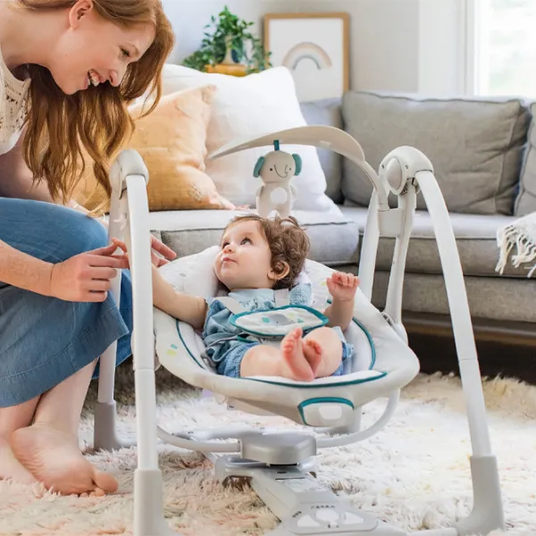 Детские качели Bright Starts Ingenuity ConvertMe Swing 2 Seat Nash (12055) 9 кг/ Серый photo 9