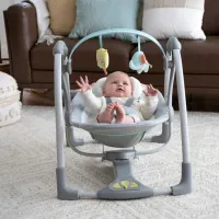 Leagăn pentru bebeluși Bright Starts Ingenuity Hugs & Hoots (10247) 9 kg/ Gray photo 5