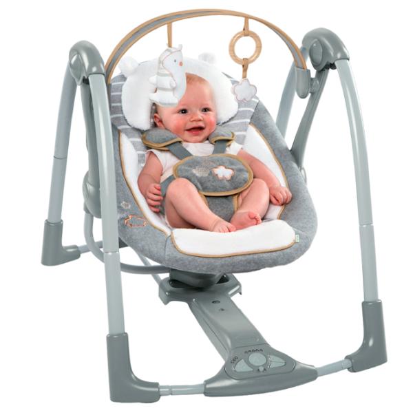 Leagăn pentru bebeluși Bright Starts Ingenuity Swing 'n Go Portable Swing Bella Teddy (11023 ) 9 kg/ Gray photo 4