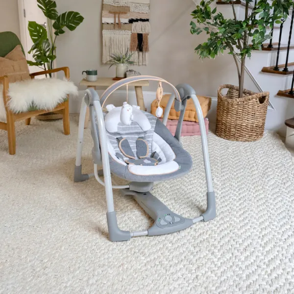 Leagăn pentru bebeluși Bright Starts Ingenuity Swing 'n Go Portable Swing Bella Teddy (11023 ) 9 kg/ Gray photo 8