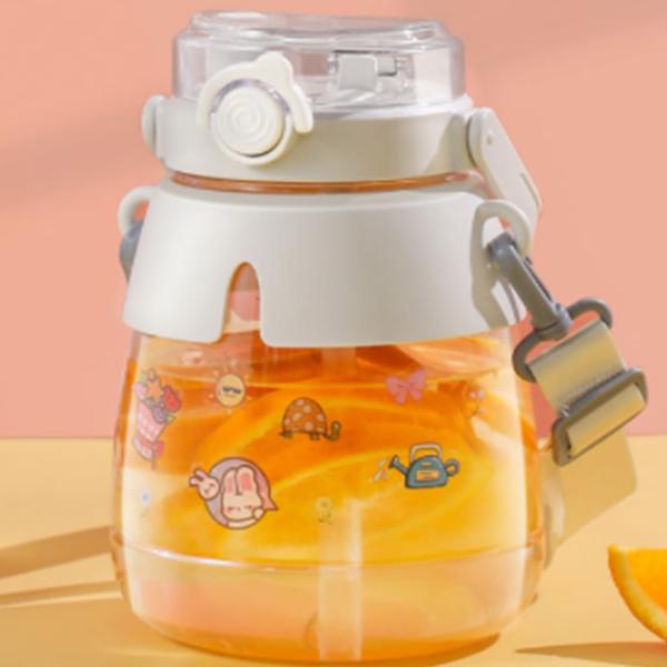 Sticlă pentru apă Sanvcat Double Drink Tiritan Sports Pot Belly Cup White photo 2