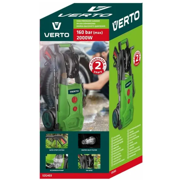 Maşină de curăţat cu presiune Verto 52G403 2000 W/ Green photo 6 Maşină de curăţat cu presiune Verto 52G403 2000 W/ Green photo 6
