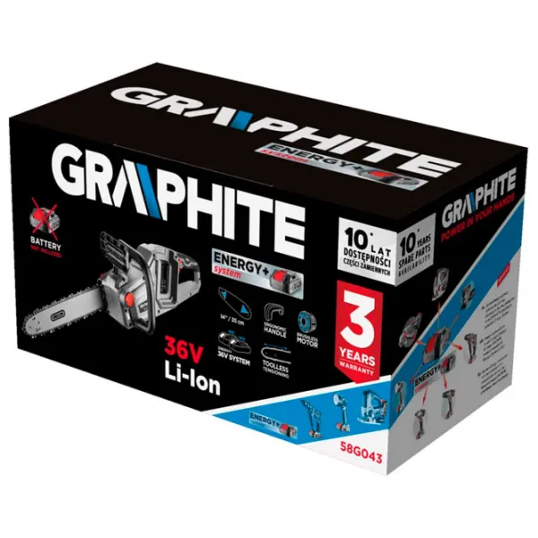 Fierăstrău cu lanţ Graphite 58G043 cu acumulator/ Gray photo 4