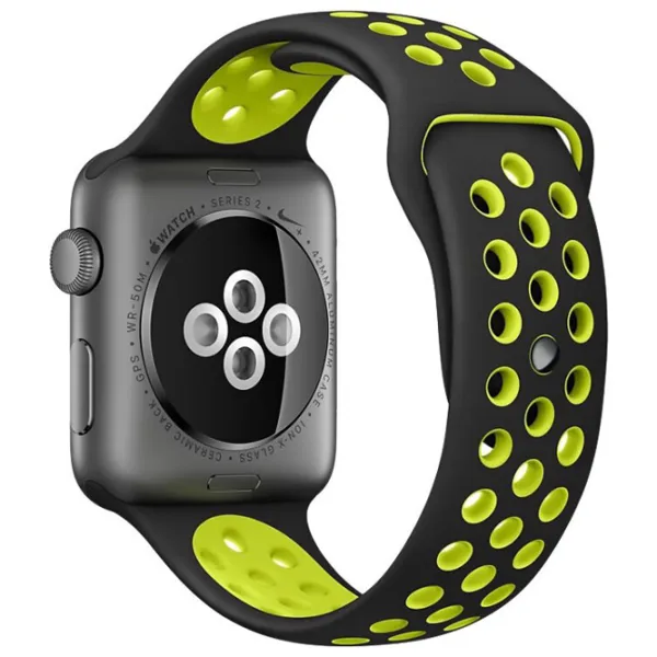 Curelușă Apple Watch Nike sport Silicon/ 42 mm/ Black Yellow photo 2