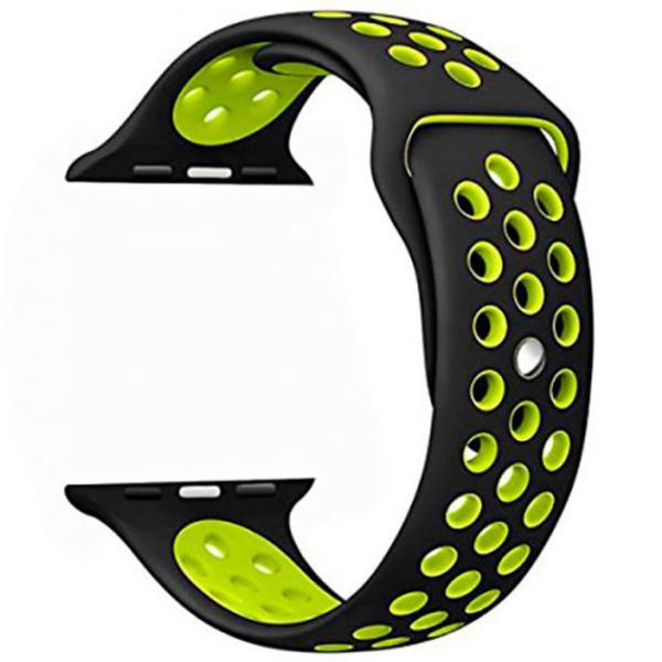 Curelușă Apple Watch Nike sport Silicon/ 42 mm/ Black Yellow photo 3
