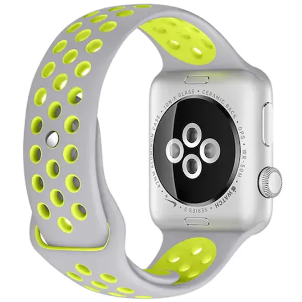 Ремень Apple Watch Nike sport Силикон/ 42 mm/ Белый Желтый photo 2 Ремень Apple Watch Nike sport Силикон/ 42 mm/ Белый Желтый photo 2