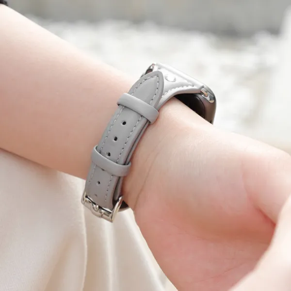 Ремень Apple Watch WB05 Кожа/ 40 мм/ Серый photo 5