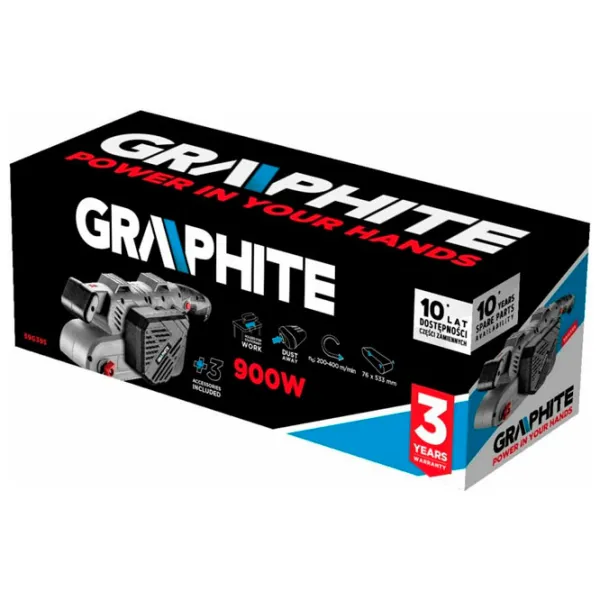 Șlefuitor Graphite 59G395 Cu bandă/ 900 W/ Gray photo 5