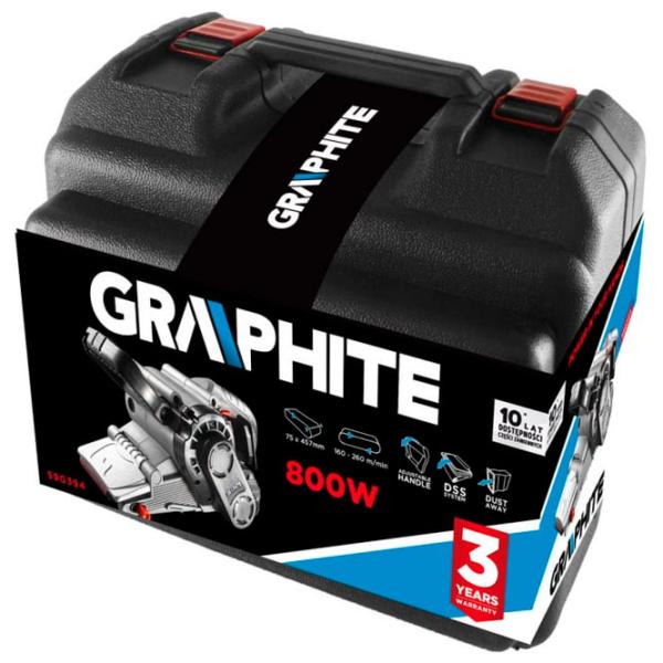 Șlefuitor Graphite 59G394 Cu bandă/ 800 W/ Gray photo 5