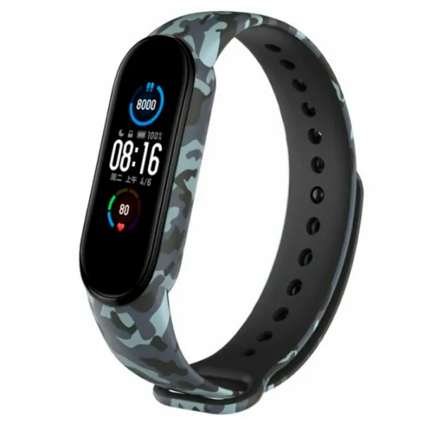 Ремень Mi Band 5 Силикон/ Серый Como photo 4