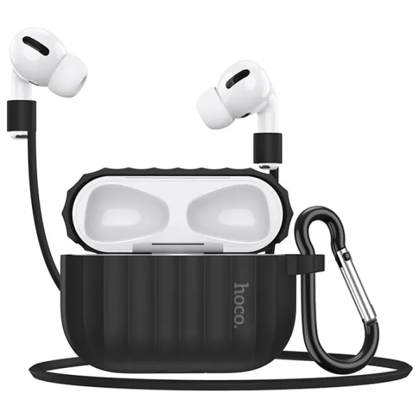 Husă pentru căști Apple AirPods Pro (WB20 Fenix) Hoco/ Silicon/ Black photo 2