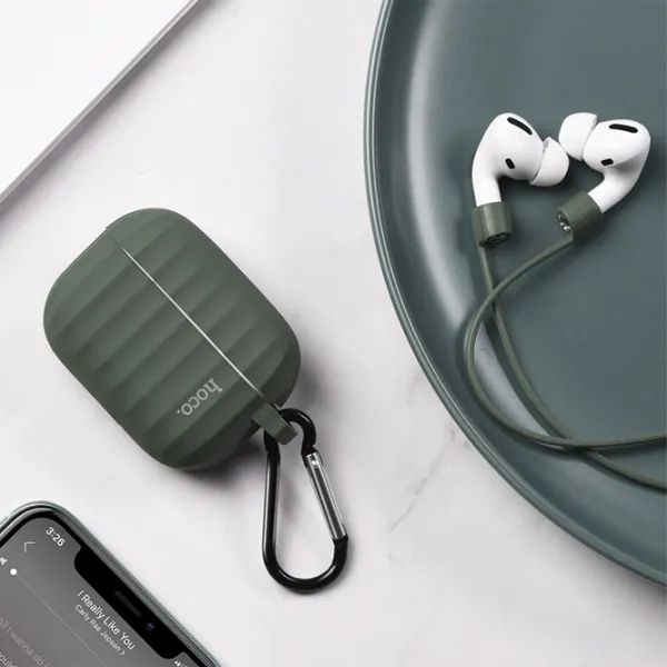 Husă pentru căști Apple AirPods 3 (WB22 Glory) Hoco/ Silicon/ Green photo 3