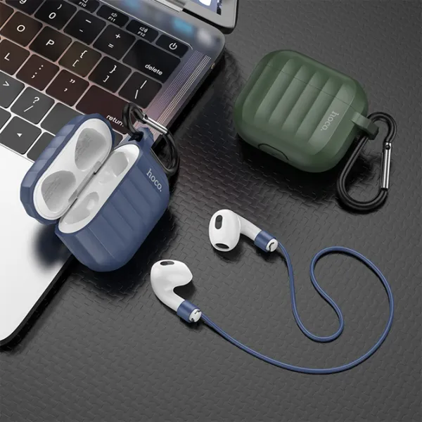 Husă pentru căști Apple AirPods 3 (WB22 Glory) Hoco/ Silicon/ Green photo 4