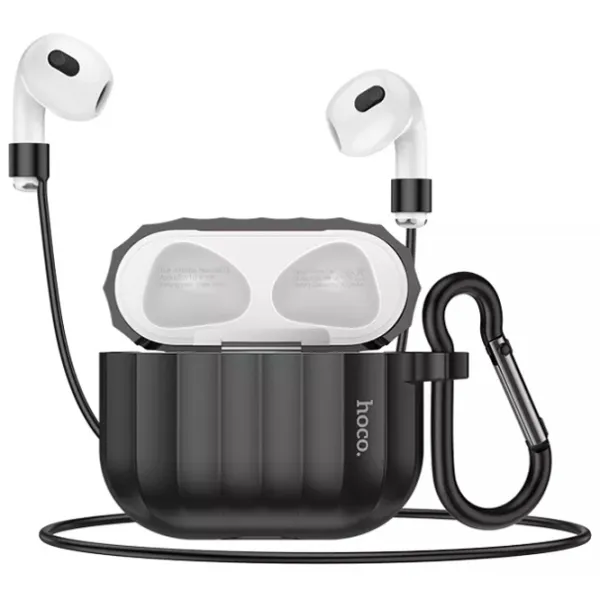 Husă pentru căști Apple AirPods 3 (WB22 Glory) Hoco/ Silicon/ Black photo 2