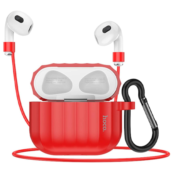 Husă pentru căști Apple AirPods 3 (WB22 Glory) Hoco/ Silicon/ Red photo 2