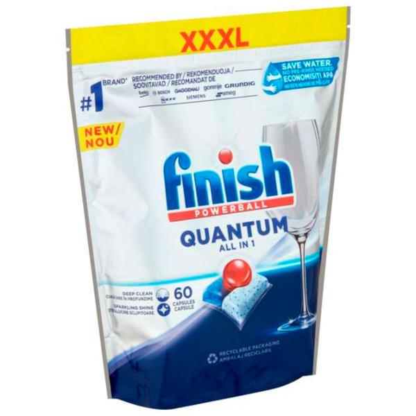 Capsule FINISH Quantum Regular All in One 60 tab comprimate / pentru îndepartarea murdăriei photo 2