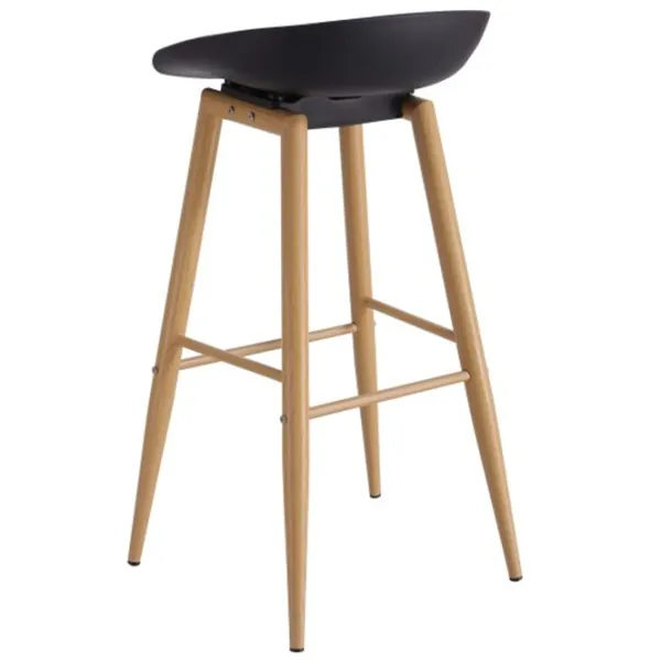 Scaun de bar DecoPrim Hector Plastic/ Metal/ Black photo 2