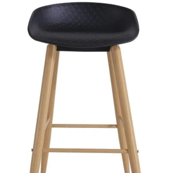 Scaun de bar DecoPrim Hector Plastic/ Metal/ Black photo 3