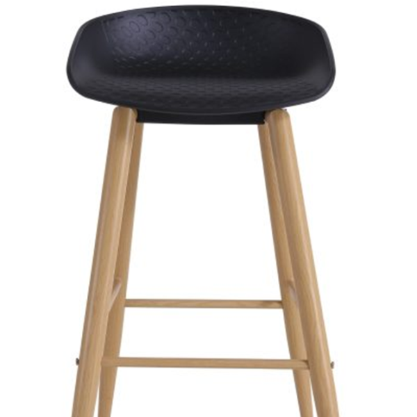 Scaun de bar DecoPrim Hector Plastic/ Metal/ Black photo 3