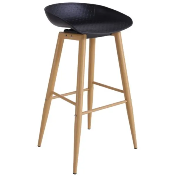 Scaun de bar DecoPrim Hector Plastic/ Metal/ Black photo 4