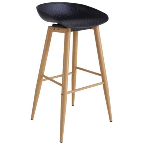 Scaun de bar DecoPrim Hector Plastic/ Metal/ Black photo 4