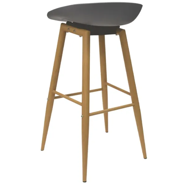 Scaun de bar DecoPrim Hector Plastic/ Metal/ Gray photo 3