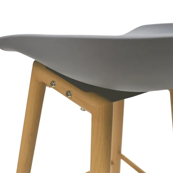 Scaun de bar DecoPrim Hector Plastic/ Metal/ Gray photo 4