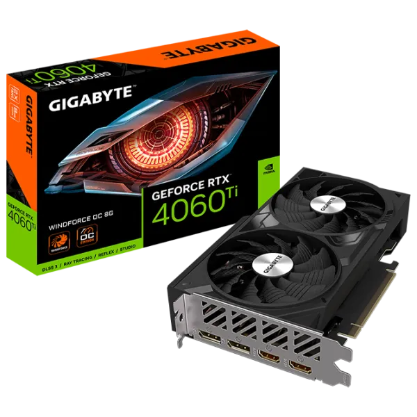 Видеокарта Gigabyte GeForce RTX 4060 Ti WINDFORCE PCI Express x8 4.0 / 8 ГБ photo 7 Видеокарта Gigabyte GeForce RTX 4060 Ti WINDFORCE PCI Express x8 4.0 / 8 ГБ photo 7