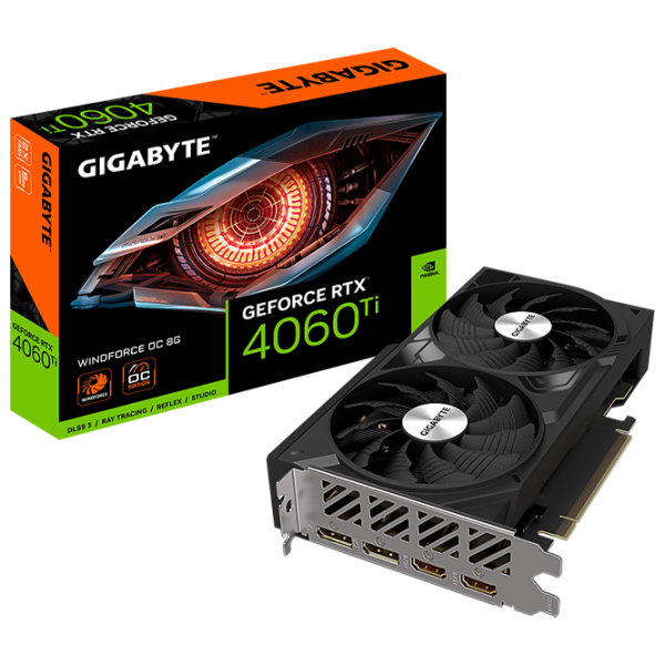 Видеокарта Gigabyte GeForce RTX 4060 Ti WINDFORCE PCI Express x8 4.0 / 8 ГБ photo 7 Видеокарта Gigabyte GeForce RTX 4060 Ti WINDFORCE PCI Express x8 4.0 / 8 ГБ photo 7