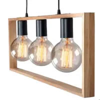 Lustră VESTA Wooden Frame SP3 60 W/ 3 socluri - E27 photo 2