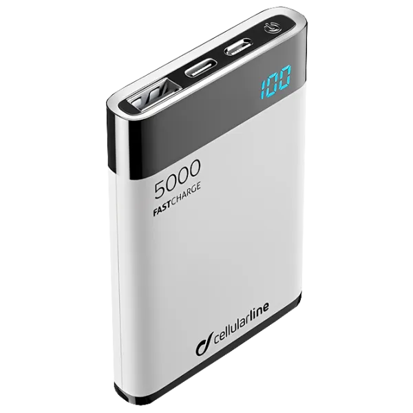 Power Bank Cellularline Slim USB C 8000 mAh/ White photo 4 Power Bank Cellularline Slim USB C 8000 mAh/ White photo 4