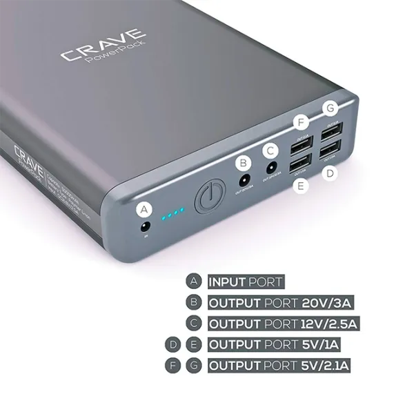 Power Bank CRAVE CRVPP102 50000 mAh/ Space Gray photo 3 Power Bank CRAVE CRVPP102 50000 mAh/ Space Gray photo 3