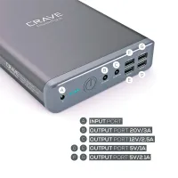 Power Bank CRAVE CRVPP102 50000 мАч/ Space Gray photo 3