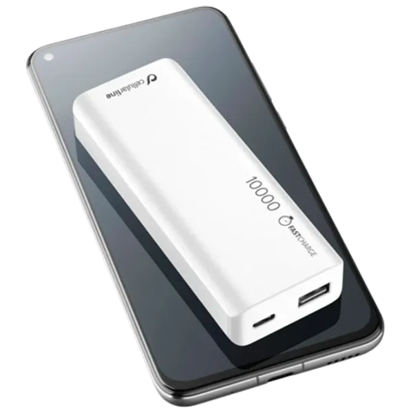 Power Bank Cellularline Slim USB C 10000 mAh/ White photo 2