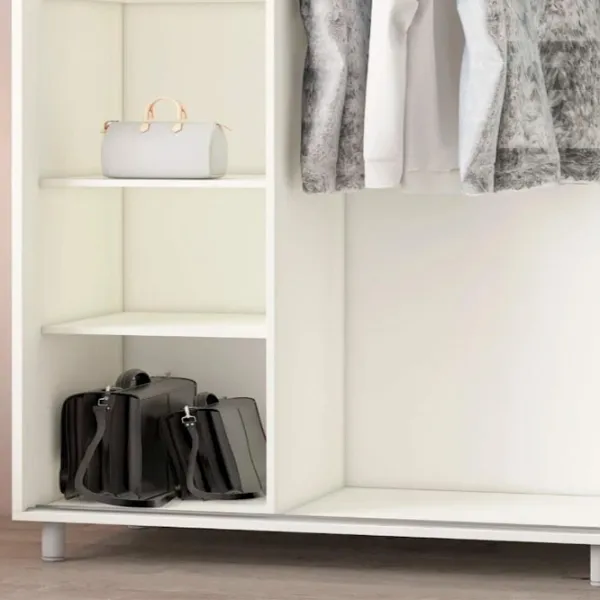 Dulap pentru haine Glisant Mobildor-Lux Aron P 1300 K2 8681 130 x 60 x 220 / PAL melaminat / Alb briliant photo 5