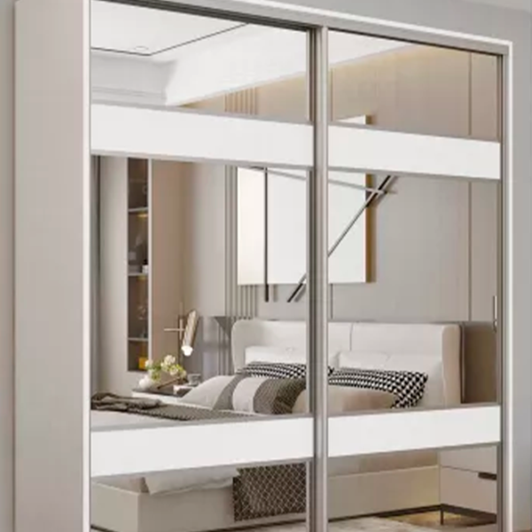 Dulap pentru haine Glisant Mobildor-Lux Aron P 1300 K2 8681 130 x 60 x 220 / PAL melaminat / Alb briliant photo 6