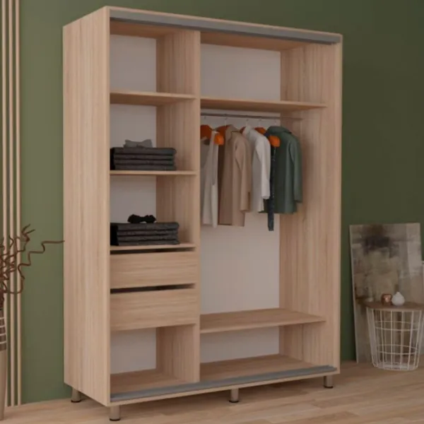 Dulap pentru haine Glisant Mobildor-Lux ARON P 1200 K2 3025 120 x 60 x 220 / PAL / Stejar Sonoma photo 2