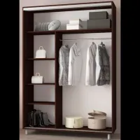 Dulap pentru haine Glisant Mobildor-Lux ARON P 1300 K2 2226 130 x 60 x 220 / DSP / Wenghe photo 2