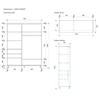Dulap pentru haine Glisant Mobildor-Lux ARON P 1700 K2 3025 170 x 60 x 220 / PAL / Stejar Sonoma photo 6