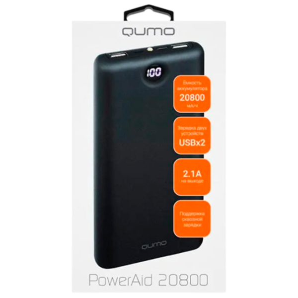 Power Bank Qumo PowerAid 20800 V2 20800 мАч/ Черный photo 3 Power Bank Qumo PowerAid 20800 V2 20800 мАч/ Черный photo 3