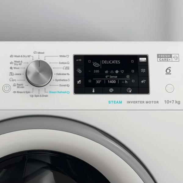 Mașină de spălat cu uscător Whirlpool FFWDD 1076258 SV EE 10 kg / 1600 rpm / White photo 6