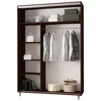 Dulap pentru haine Glisant Mobildor-Lux ARON P 1200 K2 2226 120 x 60 x 220 / DSP / Wenghe photo 2