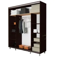 Dulap pentru haine Glisant Mobildor-Lux ARON P 1900 K2 2226 190 x 60 x 220 / DSP / Wenghe photo 2