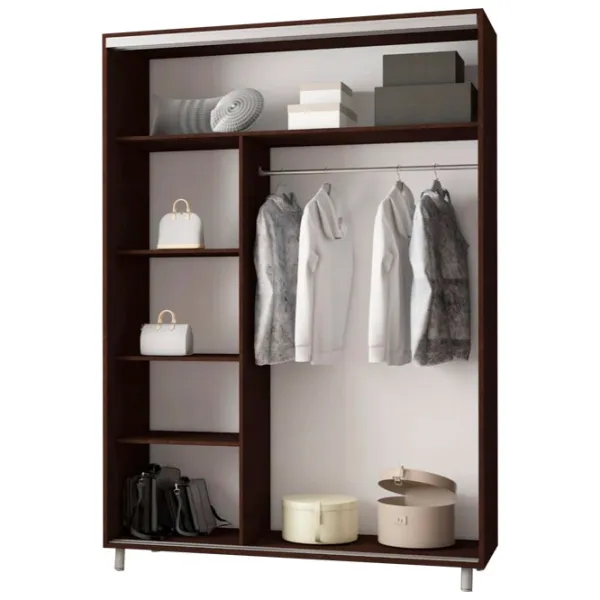 Dulap pentru haine Glisant Mobildor-Lux ARON P 1000 K2 2226 100 x 60 x 220 / DSP / Wenghe photo 2