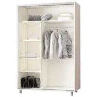 Dulap pentru haine Glisant Mobildor-Lux ARON P 1400 K2 8681 140 x 60 x 220 / DSP / Alb briliant photo 2