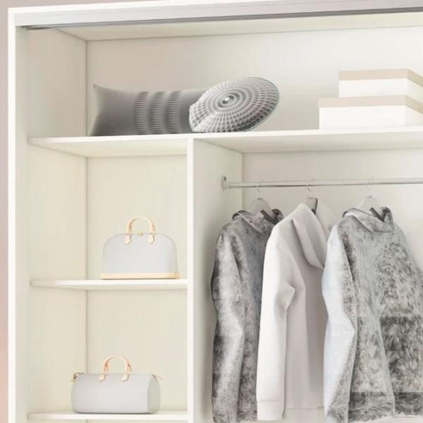 Dulap pentru haine Glisant Mobildor-Lux ARON P 1400 K2 8681 140 x 60 x 220 / DSP / Alb briliant photo 6 Dulap pentru haine Glisant Mobildor-Lux ARON P 1400 K2 8681 140 x 60 x 220 / DSP / Alb briliant photo 6