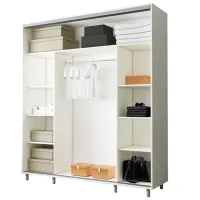 Dulap pentru haine Glisant Mobildor-Lux ARON P 2000 K2 8681 200 x 60 x 220 / DSP / Alb briliant photo 2