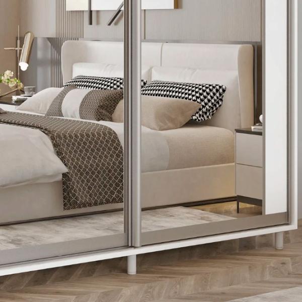 Dulap pentru haine Glisant Mobildor-Lux ARON P 2000 K2 8681 200 x 60 x 220 / DSP / Alb briliant photo 4